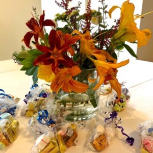 Centerpiece from retirement party