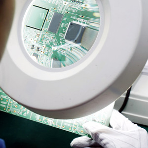 Circuit board under a magnifier