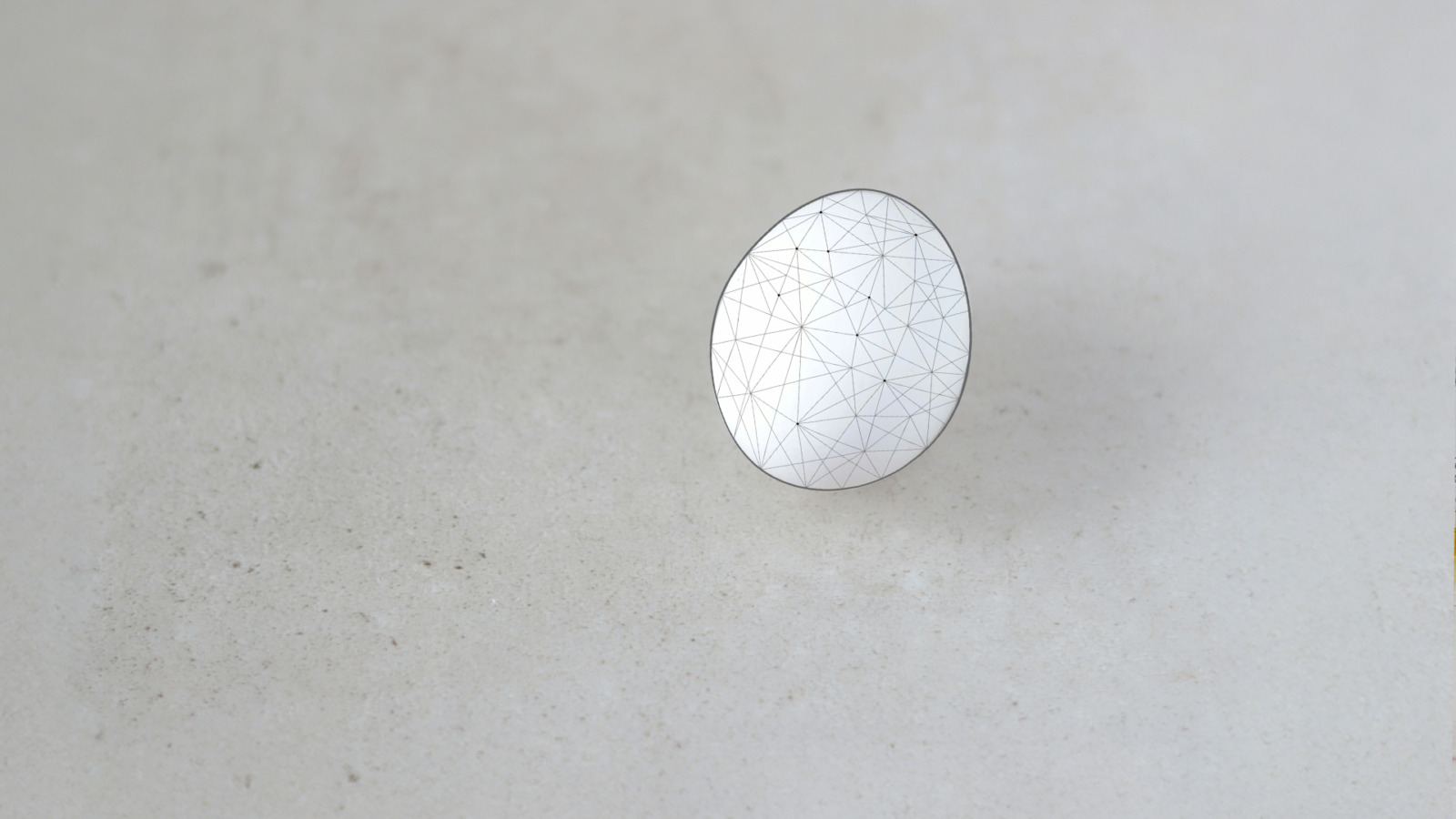 Chicken egg surface analyzed and gridded to show cybersecurity