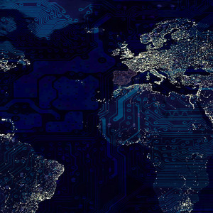 Spain and Portugal in darkness