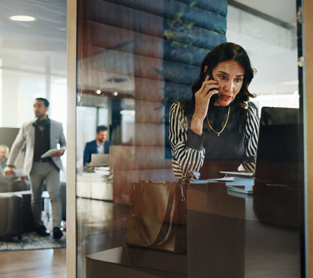 Cubicles and office workers